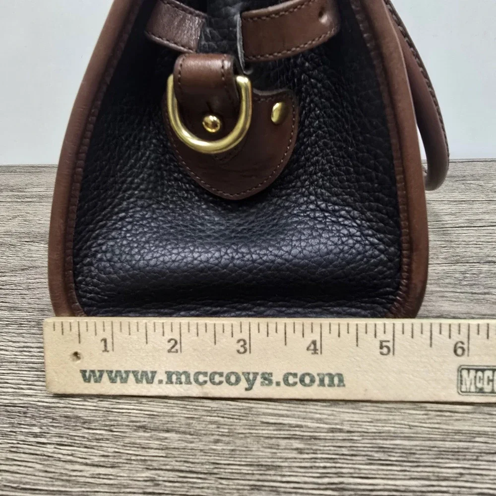 VTG Dooney & Bourke 'All Weather' Black Tan Zip-top Satchel‎ Handbag & Wallet